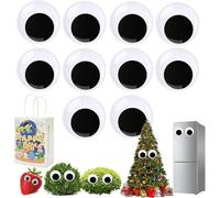 Figskey Yeux mobiles pour buissons, yeux mobiles géants autocollants, grands yeux mobiles pour Halloween, loisirs créatifs, décoration de sapin de Noël, Lot de 10, 40 mm