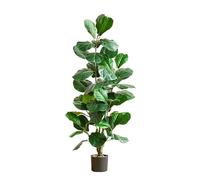 Figuier Artificiel À Feuilles De Violon, Feuilles De Violon Artificielles En Pot, Faux Ficus Pour Maison, Bureau, Salon, Décoration Esthétique(130cm/4.3ft)
