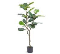 Figuier violon artificiel - Plante artificielle décorative 54x54x121cm - Fleur artificielle PE en pot - Inodore et étanche - Idéal pour chambre à coucher, bureau et salon