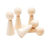 Figuines en bois de hêtre environ 25x60 mm, 5 pièces |Poupée simple en bois fabriqué en Autriche