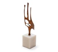 FIGURA 10X8X38 METAL DORADO/MARMOL BLANCO_AlexandreHouse