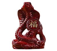 Figura decorativa de serpiente - Decoración de escultura de madera rústica, estatua de animal hecha a mano, pieza de exhibición artística de mesa, simbolismo espiritual pulido suave que mejora la