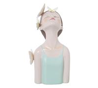 FIGURA RESINA 27CM TORSO CHICAC/MARIPOSAS CAMISETA VERDE_14X12X27CM