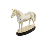 FIGURA RESINA 30X11,5X26 CABALLO METALIZADO DORADO