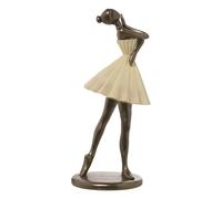 FIGURA RESINA BAILARINA CREMA/DORADA 14X13X30CM