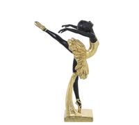 FIGURA RESINA BAILARINA DORADA/NEGRA_13X16X25CM