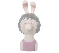 FIGURA RESINA CABEZA DE CHICAC/CHICLE ROSA_12X15X25CM