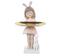 FIGURA RESINA CHICA C/OREJAS YBANDEJA METAL_10X11X30CM