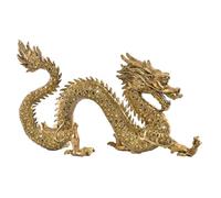 FIGURA RESINA ESPEJO 52X14X32 DRAGON DORADO