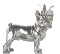 FIGURA RESINA PERRO C/CORONA PLATEADO_24X11X23CM