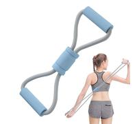 Figure 8 Band de résistance - Poignées non glissantes de 15 pouces pour l'entraînement en force, Toning complet avec une fonction flexible, tube d'exercice pour la fitness de voyage à domicile, bleu e
