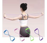 Figure 8 Bande de résistance élastique avec poignées en mousse souple pour étirement du dos, extension de la poitrine, yoga, pilates, entraînement à domicile