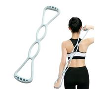 Figure 8 Resistance Band - Ergonomic Portable Elastic Silicone 15 lbs, Comfortable Grip Stretch Trainer, Arm Pull Exercise Band for Strength Toning Muscle Building Workout | Back Chest Yoga Pilates Fi