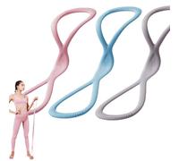 Figure 8 Resistance Bands Set - Silicone 25 LB Resistance Rubber Band with Handles, Eco-Friendly Body Sculpting & Yoga Band for Arms, Back & Shoulder Training (Pink, Blue & Grey)