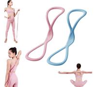 Figure 8 Resistance Bands Set - Silicone 25 LB Resistance Rubber Band with Handles, Eco-Friendly Body Sculpting & Yoga Band for Arms, Back & Shoulder Training (Pink, Blue & Grey)