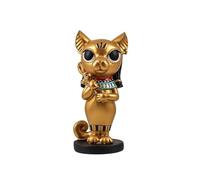Figure Bastet Enfant Déesse égyptienne Chat Doré en Résine Peinte à la Main 6x3x15 cm
