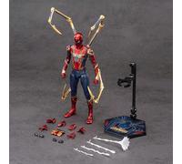 Figure d'action Marvel Spider-Man Iron Spider 7 pouces à l'échelle 1:10 - Figurine de collection Avengers Endgame avec mains interchangeables rouges et dorées, accessoires de griffe dorée, pose héroïq