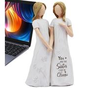 Figure d'amitié: décoration artistique de sculpture en duo, statue abstraite de figure jumelle, affichage élégant sur l'étagère du salon, idée de cadeau de fraternité significative | R