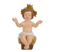 Figure de bébé Jésus - Mini résine Statue pour l'affichage de Noël, Ornement de Vacances avec Fonction de nativité, Figurine chrétienne pour la Maison, l'église, Le Bureau, la décoration de Table, Le