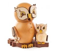 Figure de Brûleur D'Encens Chouette Avec Enfant Bxh = 15x16cm Neuf Fumeur