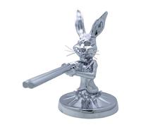 Figure de capot de voiture, ornement de couvercle de moteur de lapin en argent, ornement de capot de statue de lapin pour un look élégant de la couverture du moteur de voiture Gar