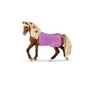 Figure de cheval Schleich Paso Fino 42468 étalon avec couverture décorative violette marron