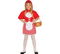 Figure de conte de fées Chaperon rouge Costume Carnaval Enfants Contes de fées Aventure Histoires Costume Carnaval Cape Capuche Tablier Robe Contes de fées Classique, Taille : 140/146 Couleur : Rouge