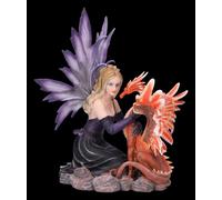 Figure de Elf - Tiara avec un Rouge Dragon Feu Fantaisie Figurine Décorative