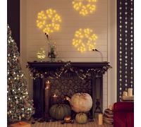 vidaXL Figure de Flocon de Neige de Noël avec 144 LED Décoration de Noël Ornement de Vacances Décoration de Fête Salle de Séjour Blanc Chaud 59x59 cm Blanc G