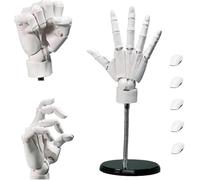 Figure de Main Flexible en Bois avec Articulations pour Artistes Mannequin de Dessin avec Base Ronde Modèle de Main pour Esquisser Peinture Décoration de Bureau Domestique