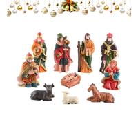 Figure De Nativité De Noël - Élégant Ensemble De Figurines En Résine Religieuse Miniature | Ornements De Noël Scène De Nativité Détaillée | Natitye Scènes Naissance Jésus-Christ Idéal Pour La Maison