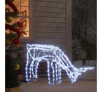 Figure de Renne de Noël Pliable Décoration de Noël Ornement de Vacances Décoration de Fête Salle de Séjour Blanc Froid 73x31x45 cm
