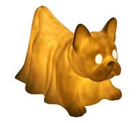 Figure de résine synthétique éclairée pour chien Ghost, figurine en résine synthétique, décoration fantomatique d'Halloween | Statues détaillées du chien fantôme avec lumière chaude pour salon Studio