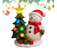 Figure décorative de Noël - miniature de l'arbre de Noël vif avec bonhomme de neige, petite sculpture d'hiver conçue artistique avec une figure légère et haute qualité pour les collections | Bureau de