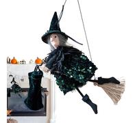 Figure d'Halloween - balai de sorcière flottante, Hexendeco mobile | Figure effrayante pour jardin intérieur jardin, décoration étrange à l'extérieur des hommes de fête des femmes avec une utili