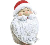 Figure du Père Noël Santa Claus Deko Polyresin 15cm Rouge Blanc Scintillant Saint-Nicolas