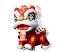 Figure En Mouvement Du Lion Chanceux - Batterie De 7 Pouces, Robot Oscillant Interactif, Décor Traditionnel | Jouer Aux Jeux De Maternelle Enseigner Le Divertissement