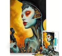 Figure féminine surréaliste︰ L'Oracle de Feu et de Chair Puzzle de 1000 pièces pour Adultes Jeu de réflexion Puzzle Amusant à l'intérieur Art aux Bords précis Pièce de Collection 38x52cm
