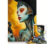 Figure féminine surréaliste︰ L'Oracle de Feu et de Chair Puzzles pour Adultes 1000 pièces Jeu de réflexion pour apaiser l'esprit Pièce de Collection Clear Cut Art 38x26cm