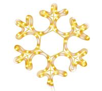 Figure Flocon de Neige Noël 48 LED Blanc Chaud 27x27 cm Acier PVC décoration intérieure extérieure Jardin Balcon terrasse Hiver fête