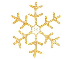 Figure Flocon de Neige Noël 59x59 cm avec 144 LED Blanc Chaud, décoration Jardin extérieur intérieur résistante aux intempéries pour fête Hiver Ambiance Lumineuse