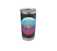 Figure méditante arbre magique symbolisme mystique spirituel Gobelet isotherme en acier inoxydable double paroi