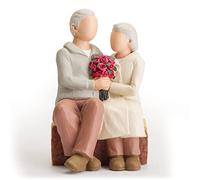 Figure Peinte à la Main sculptée de Couple de Roses, Cadeaux Heureux d'anniversaire de Mariage, Meilleur Cadeau pour Le Mariage, Anniversaire, Noël
