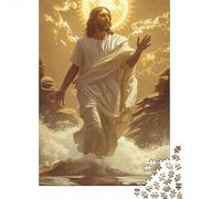 Figure Religieuse Portrait Puzzle 1000 Pièces Jeu de Puzzle 1000 Pièces Fond Halo Décoration Détente 52x38cm/1000pcs