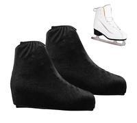 Figure Skate Boot Covers - Flannel Ice Skate Protection Gear for Skaters | Soft Stretch Roller Skatings Boots Covers, Perfect for Performance Practice and Daily Ice Skating Use, Black Velvet