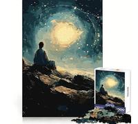 Figure Solitaire sous Un Ciel étoilé Puzzle de 1000 pièces pour Adultes et Adolescents Jeu d'adresse apaisant et Amusant Bords serrés pour Les fêtes (38x26cm)