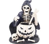 Figure squelette effrayant détails riches couleurs vives Résine forte crâne d'écurie pour Halloween Décoration Assistant