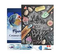 Figured’Art Diamond Painting Broderie Diamant 40x50cm Avec Cadre Toile Tendue Strass Perles Carrés - Affiche cuisine - Kit Complet 5D DIY Activité Manuelle Loisirs Créatifs Adultes