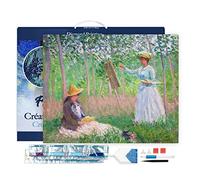 Figured’Art Diamond Painting Broderie Diamant 40x50cm Avec Cadre Toile Tendue Strass Perles Carrés - Dans les bois de Giverny Monet - Kit Complet 5D DIY Activité Manuelle Loisirs Créatifs Adultes