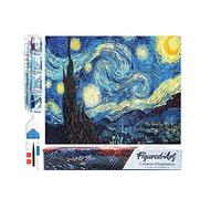 Figured’Art Diamond Painting Broderie Diamant 40x50cm Toile Entière Roulée avec Strass Perles Carrés - Nuit étoilée - Kit Complet 5D DIY Activité Manuelle Loisirs Créatifs Adultes